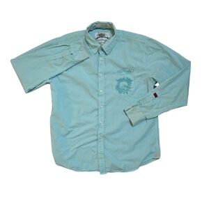 Y2k ED HARDY Long Sleeve Shirt Large Pin striped Skulls 2000s Streetwear